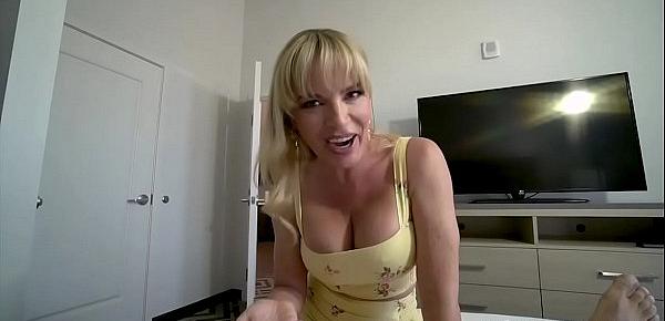  Busty blonde stepmother waiting for the hot cum load